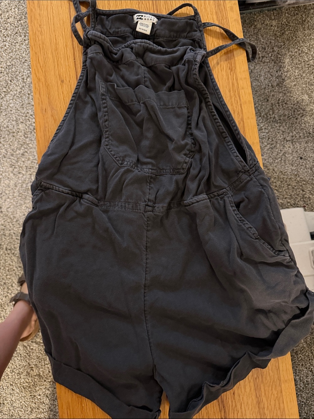 Billabong Black Sleeveless Cotton Romper Overalls